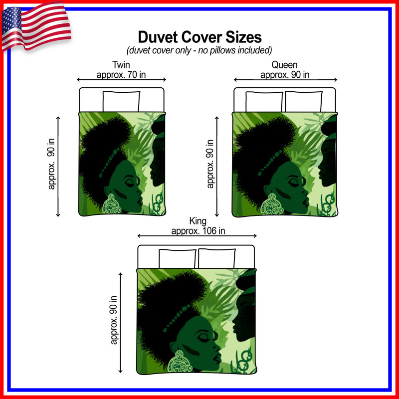 Green Botanical Portrait Duvet Covers, Twin
