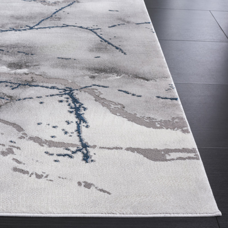 John-Paul Craft Performance Abstract Rug, Rectangle 4' x 6', Grey/Green