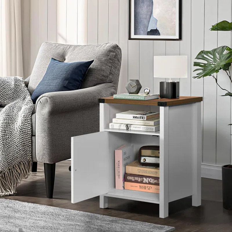 Ensemble de lit plateforme en similicuir Alber, Lit double, Crème / Blanc