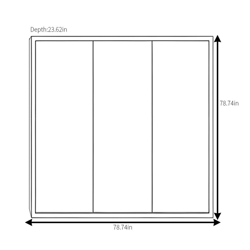 Garde-robe simple et moderne, H 79 po x l 79 po x P 24 po
