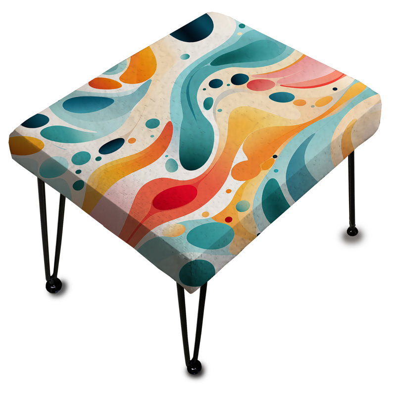 Vague de neutralité abstraite multicolore de couleur douce - Repose-pieds rectangulaire abstrait