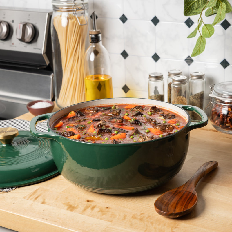 Cocotte en fonte émeraude Lodge, 6 pte, Vert/doré