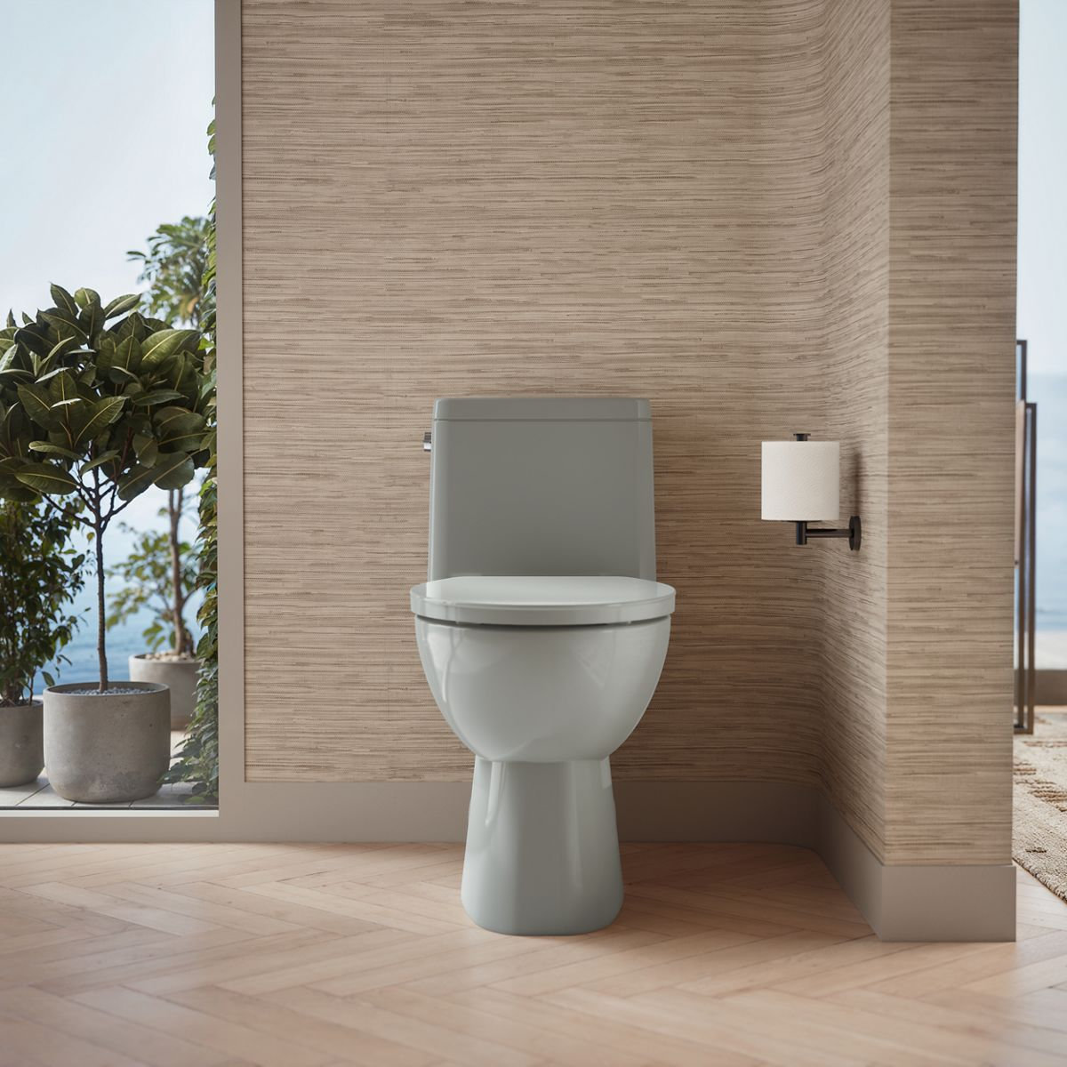 Reach 1.28 GPF Elongated Toilet, Ice Gray