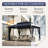 10X13 Gazebo, Outdoor Patio Gazebo With Mosquito Netting, Double Roof Metal Gazebo, Canopy For Backyard Covered Patio, Heavy Duty Gazebo Outdoor For Garden Deck Lawn,Navy Blue-126133272-126133273