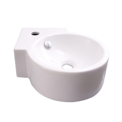 Lavabo de salle de bain mural en porcelaine vitreuse avec trop-plein 13 po Dyer