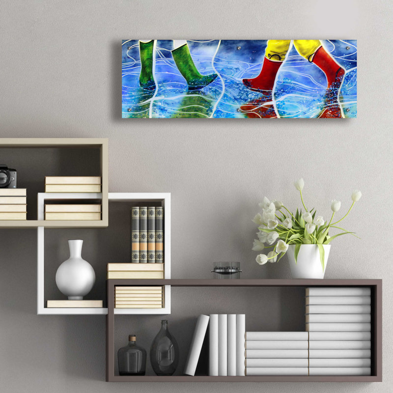 «Lark Manor» «Water» par Rita Shimelfarb, art mural en verre acrylique, H 12 po x l 36 po 