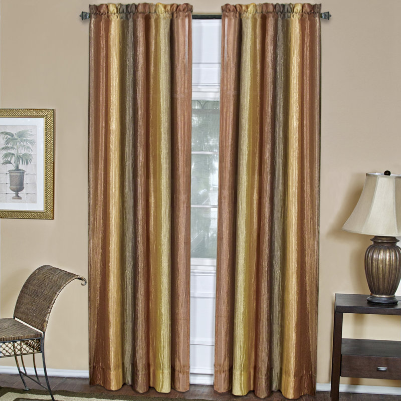 Pelley Semi Sheer Curtain Pair, 50" x 84", Autumn