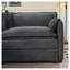 Canapé modulaire en chenille gris avec 2 repose-pieds - Couchette profonde pour salon et appartement-125910908