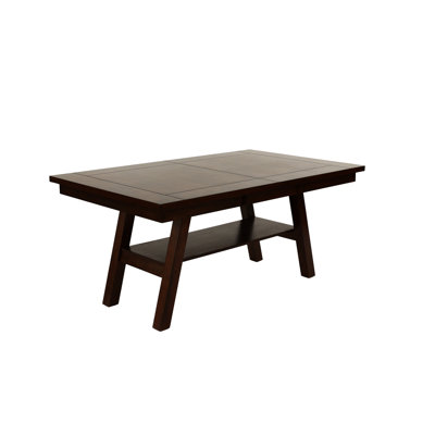 Transitional Dark Walnut Dining Table, Rectangular, Manufactured With Fine Rubberwood Rectangle Table In Walnut, Crafted Solid