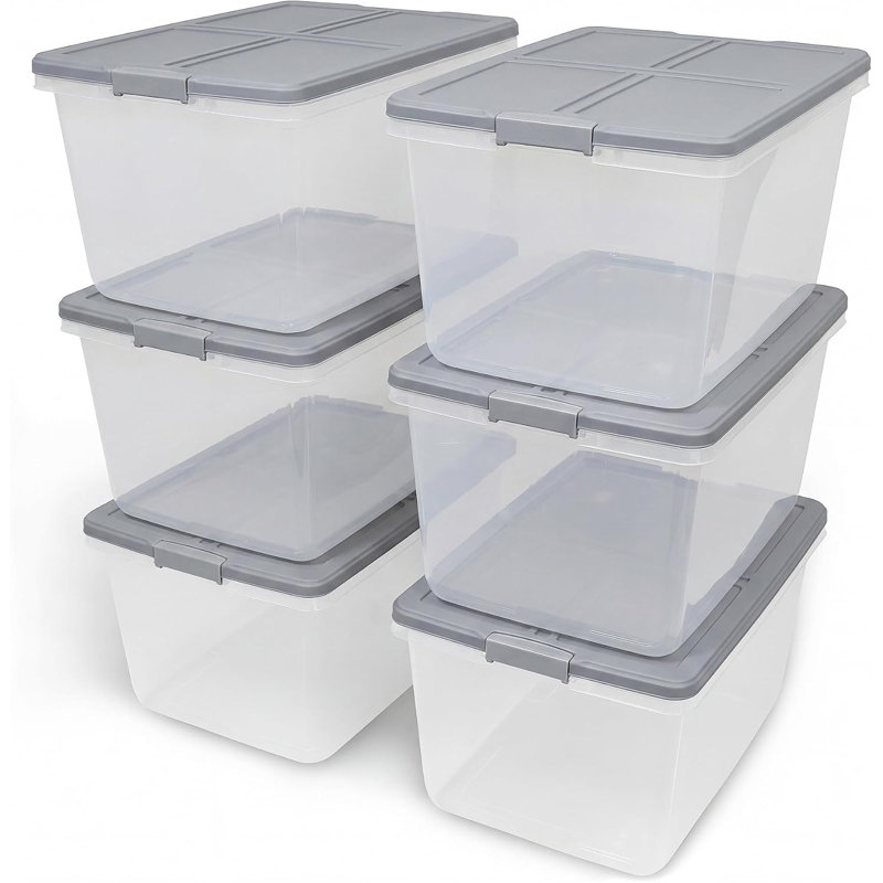 Paquet de 6 contenants de rangement verrouillables 66 pte