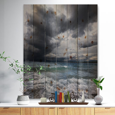 Troubled Sea Under Stormy Sky - peinture sur