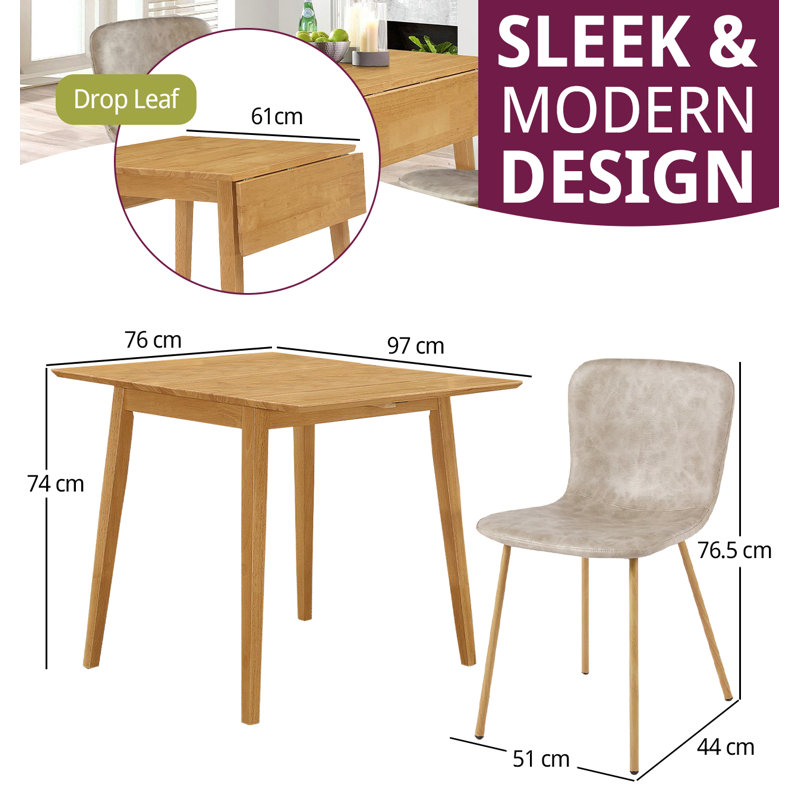 Langdon 2 - Person Drop Leaf Dining Set