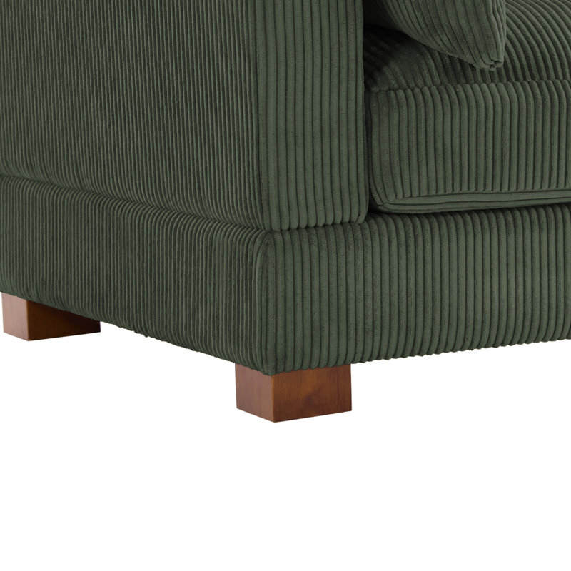 Vontavious 217.9Cm Square Arms Sofa, Green