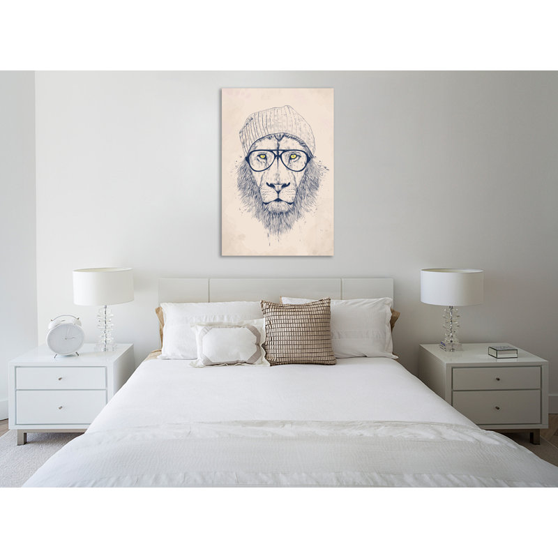 « cool lion », impression sur toile tendue, H 36 po x l 24 po x P 1,5 po