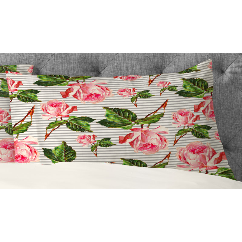 Taie d'oreiller Allyson Johnson Roses and Stripes, Standard
