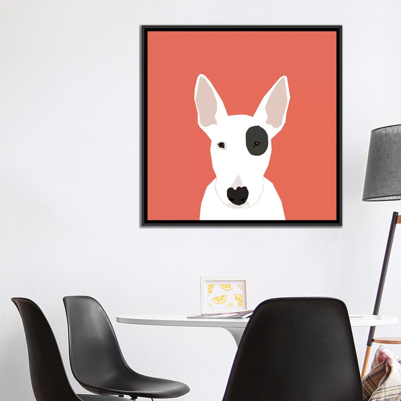 Bull terrier, impression sur toile tendue, H 37 po x l 37 po x P 1,5 po, Toile tendue, Pas de tapis