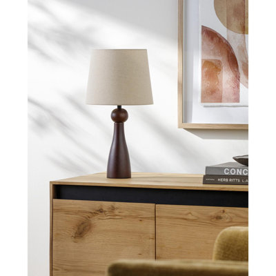 Lampe de table en bois massif Reyer