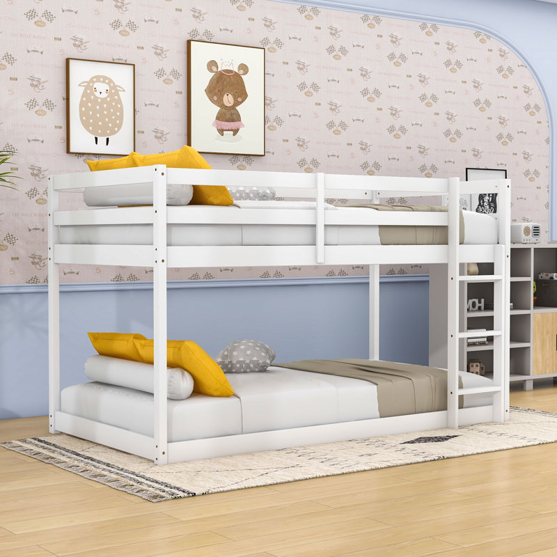 Carmelindo Kids Twin Over Twin Bunk Bed, White