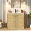 Meuble-lavabo de salle de bain avec lavabo, robinet, tablettes de porte et tablettes latérales ouvertes-908045413-908045412
