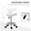 Tabouret roulant à roulettes, tabouret réglable en cuir polyuréthane avec roulettes pour le massage, le spa, la clinique, la beauté et le tonnage, blanc-1160060391
