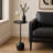 Modern Metal 25"H Drink Table in Black Finish with Round Top Accent Table