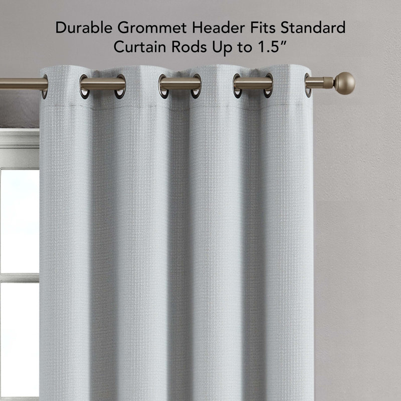 Nyasia Blackout Single Curtain Panel,  50" W x 108" L, Light Gray