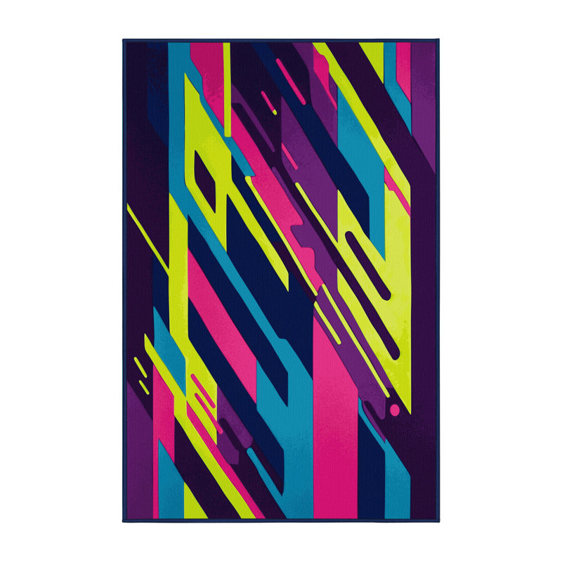 Retro Circuit Rug, Rectangle 3' x 5'