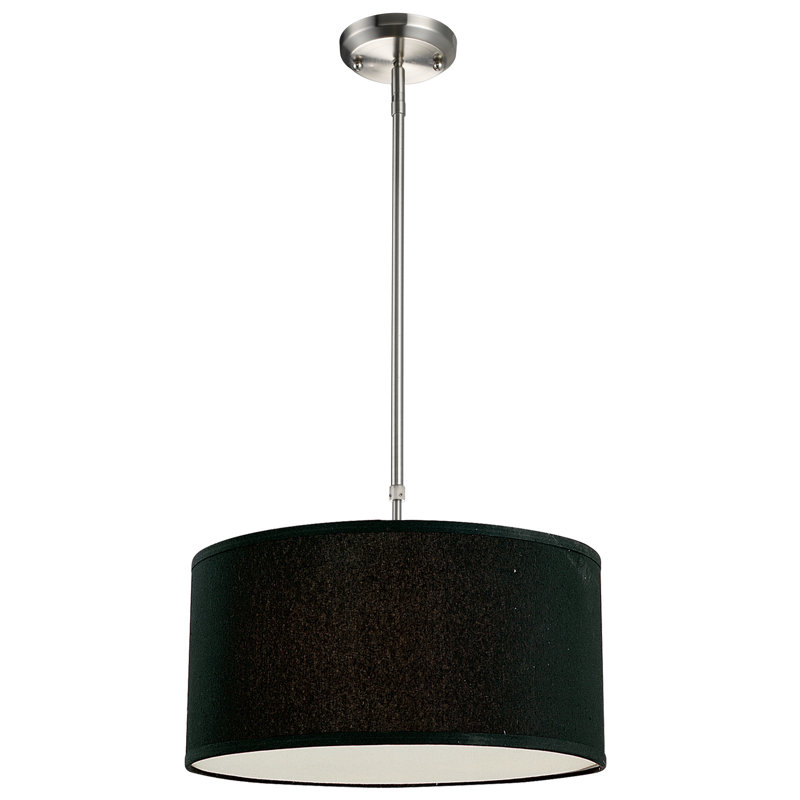 Kasey 3 - Light Nickel Unique/Statement Pendant, 8" H x 16" W x 16" D, Black
