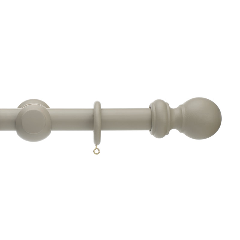 Keswick Wooden Complete Curtain Pole and Hardware Set, Cafe Latte, 2.8cm H x 150cm W x 2.8cm D