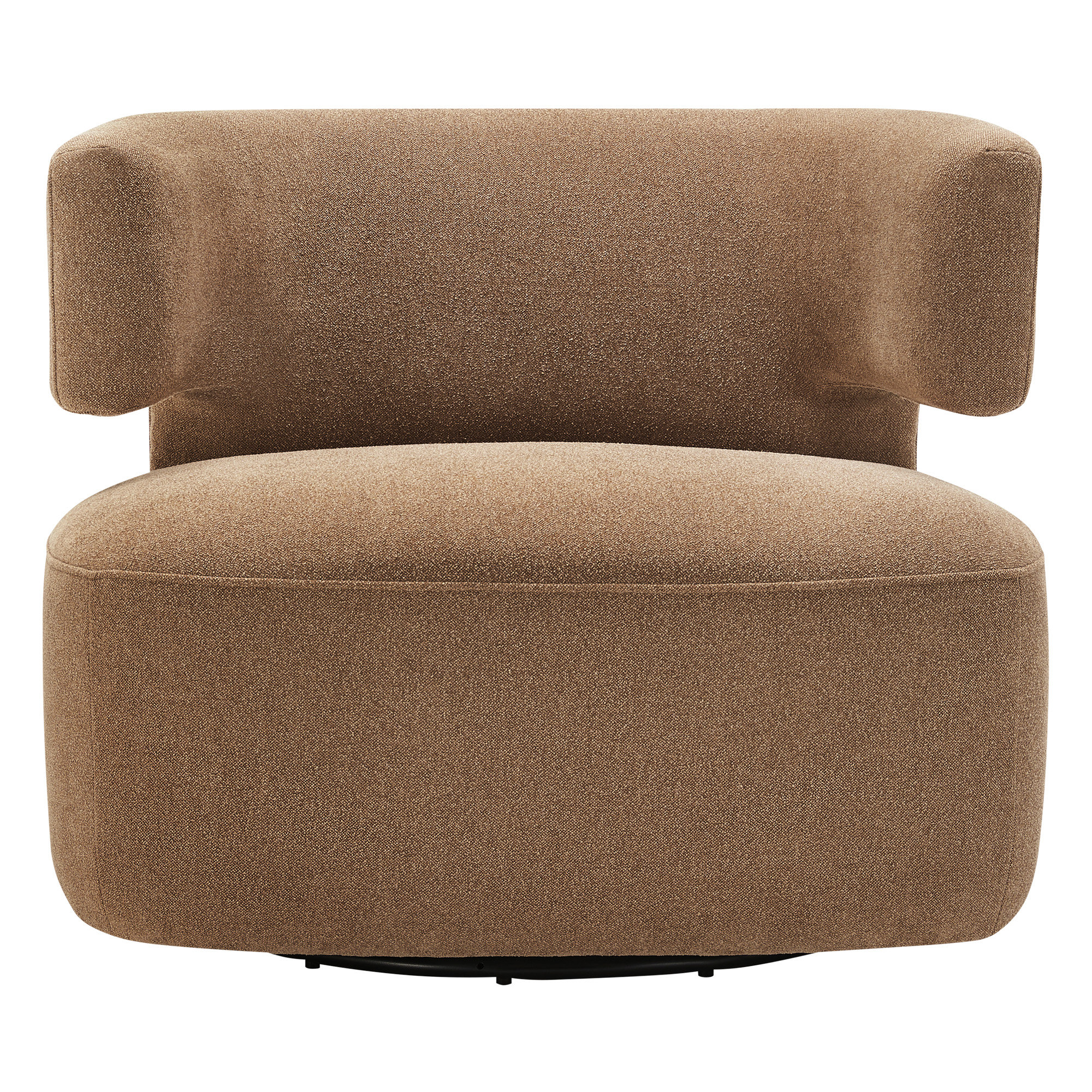 Bascom Upholstered Swivel Barrel Chair, Elite Camel Linen
