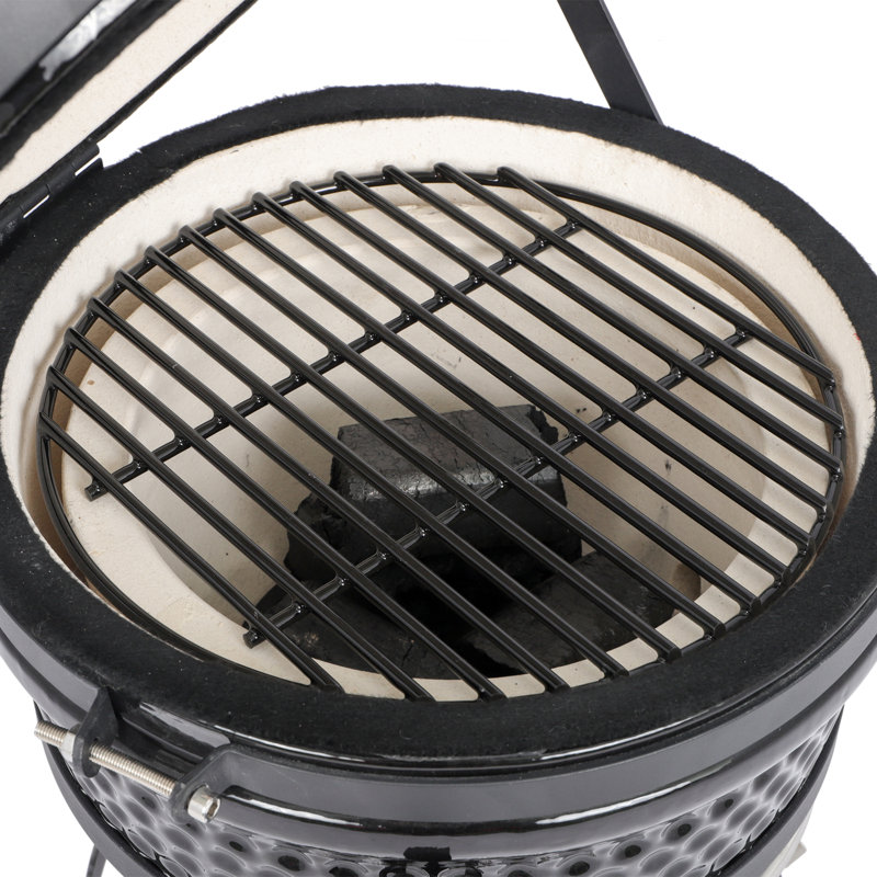 Vinsunny 12.6'' W Kamado Charcoal Grill, Black
