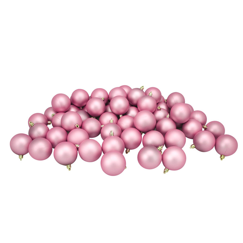 Boule de Noël mat incassable, Rose gomme à bulles