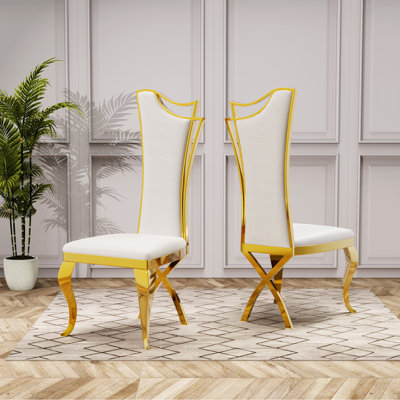 Kovanes Solid Back Upholstered Side Chair Dining Chair