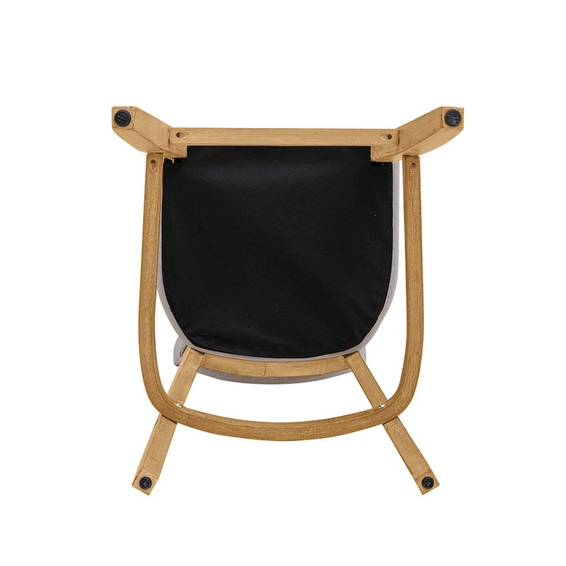 Upholstered Counter Stool with Solid Wood Frame, Beige