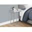 24" Gray White and Silver Faux Marble and Iron End Table With Drawer