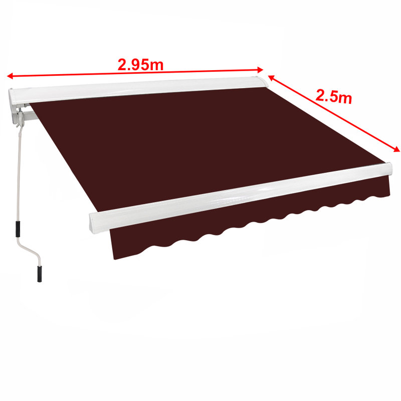 Jaran Half Cassette Electric Retractable Patio Awning, 3m W x 2.5m D, Wine Red