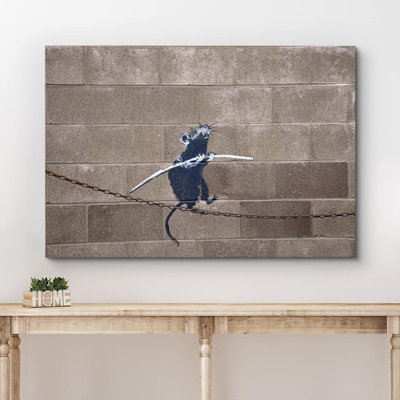 Pop Urban Street " Banksy Rat Balances On Chain "