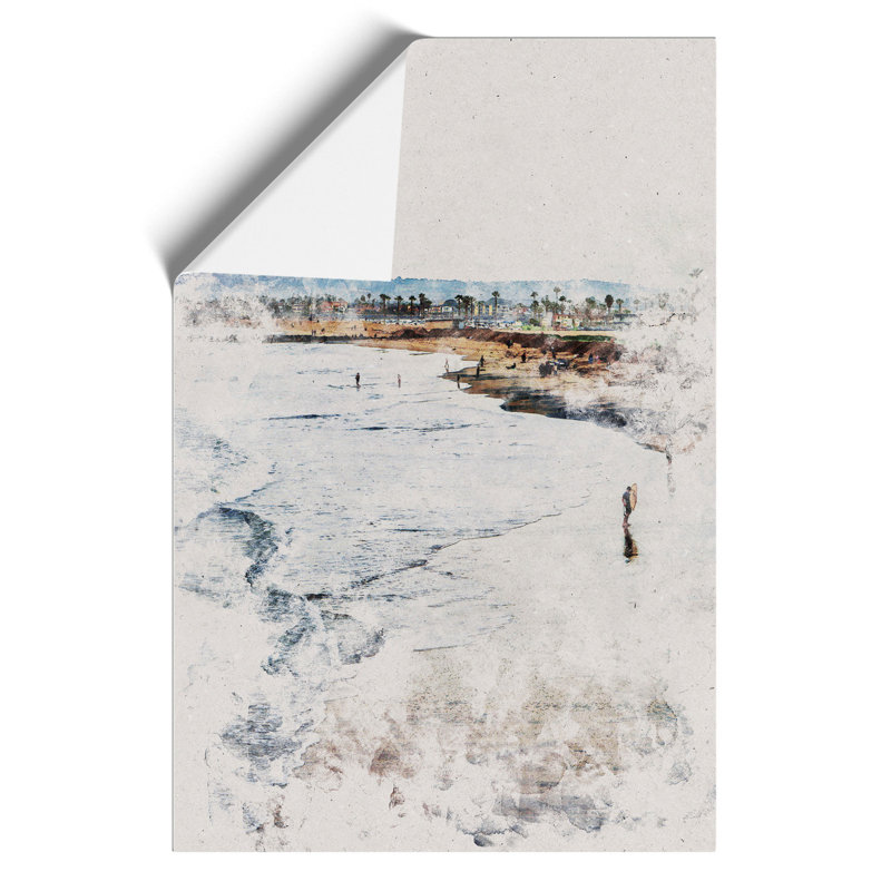 Ocean Beach in San Diego - Unframed Painting, 30cm H x 21cm W x 0.1cm D