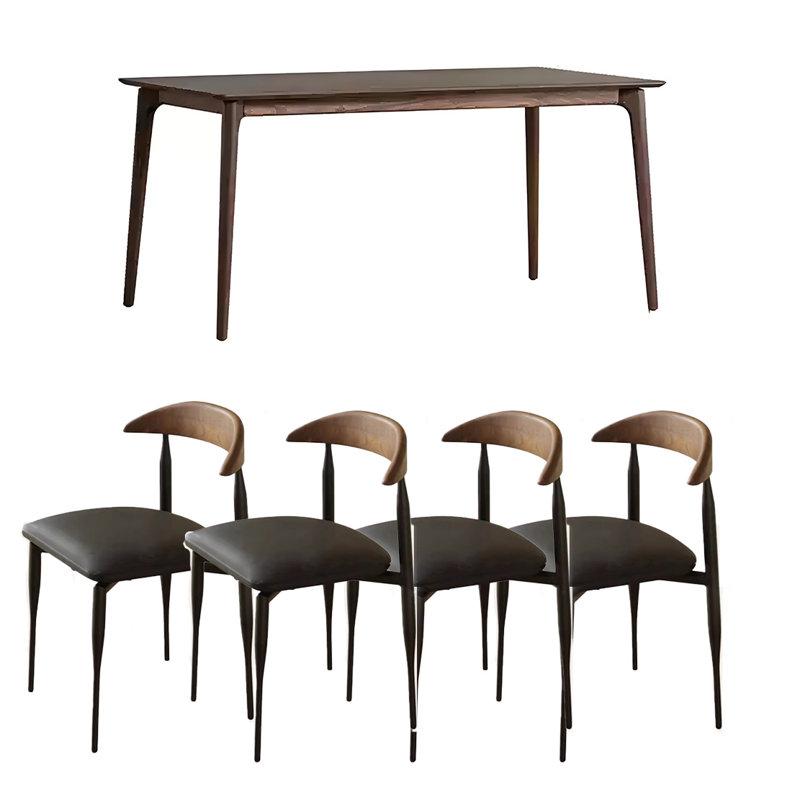 Modern simple solid wood table set, 29.52"H x 62.99"L x 33.46"W