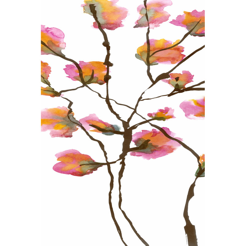 Inky Blossoms I by Deborah Velasquez - Wrapped Canvas Painting, 46cm H x 30cm W x 3.8cm D