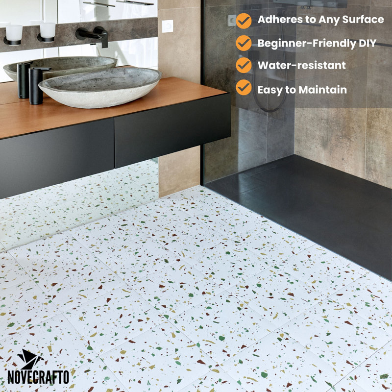 Terrazzo 1.5mm Thick 45.7cm W x 45.7cm L Vinyl