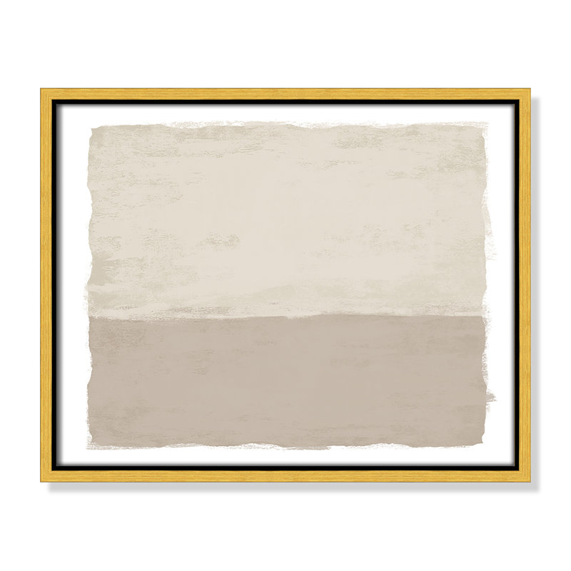 Silent Sands II - Landscape Version Print par Natalie Carpentieri, Toile avec cadre, L 15,5 po x H 12,5 po, Flotteur doré