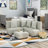 Kids Modular Sectional with Ottoman and Cup Holder