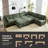 8-Piece Chenille Sleeper Sectional Corner Couch Modular Sofa Bed with Storage Ottoman-2139768591-2140757531