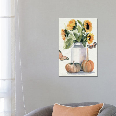 Autumn Sunflowers II 1 Piece Wrapped Canvas Painting
