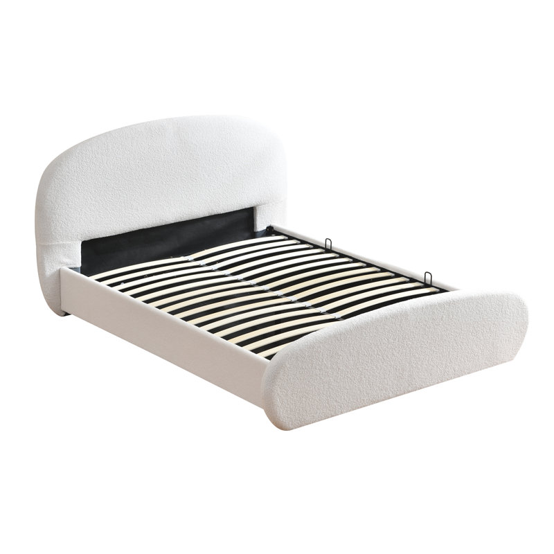 Lit plateforme tapissier hydraulique avec rangement Willma Luxury, Grand lit