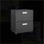 Cabinets: Armoire de reproduction mobile en acier à 2 portes, support d'imprimante noir avec tablette réglable | Moderne | Bureau