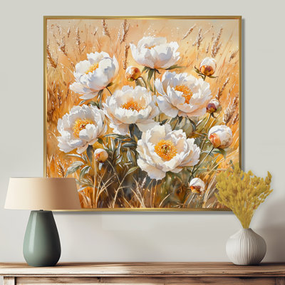 Pe pivoines au chaud, champ d'automne I - pivoines, art mural sur toile