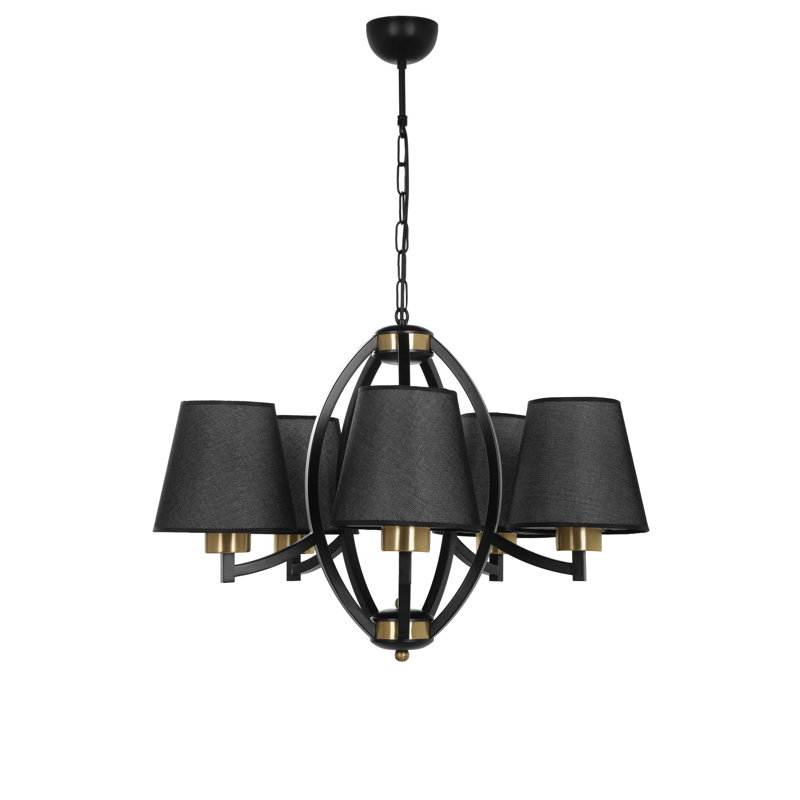 Lustre géométrique à 5 lumières Roark, Noir, Noir