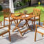 2 pièces Table de salle à manger de patio en bois massif 35,5 po avec trou de parasol 1,97 po